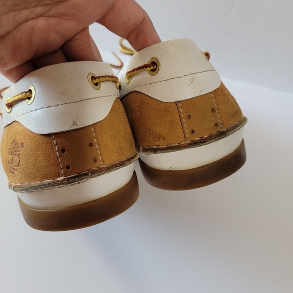 TIMBERLAND Men\'s Heritage 2 Eye Boat Brown White Leather Casual Shoes Size 12 M main image 7
